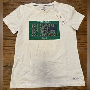 Wimbledon Women’s Scoreboard White Graphic Tee, Medium—NWT